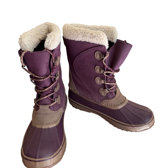 LL Bean Boots Women's 284882 Snow Winter Purple Duck Boots Water-proof Size 10 - Picture 12 of 15